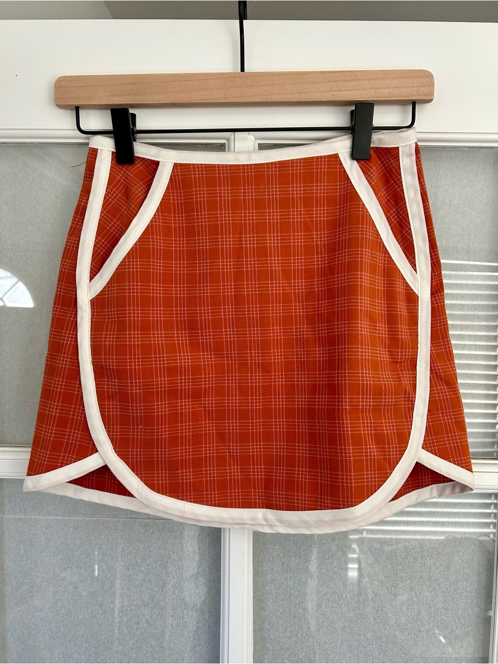 Urban Outfitters Orange Plaid Mini Skirt
